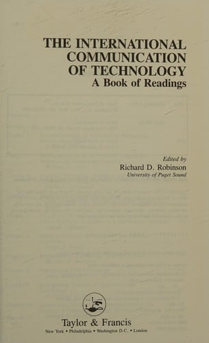 The International Communication of Technology: A Book of Readings (International Business and Trade Series, Vol 1)