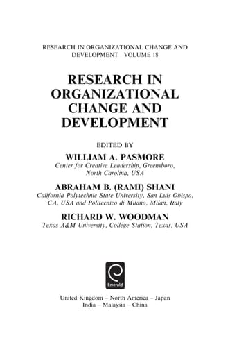 Research in Organizational Change and Development
