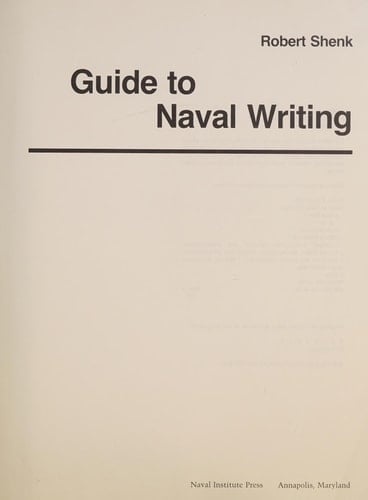 Guide to Naval Writing