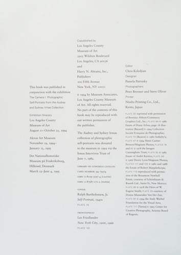 The camera i: Photographic self-portraits from the Audrey and Sydney Irmas Collection