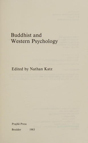 Buddhist and Western Psychology