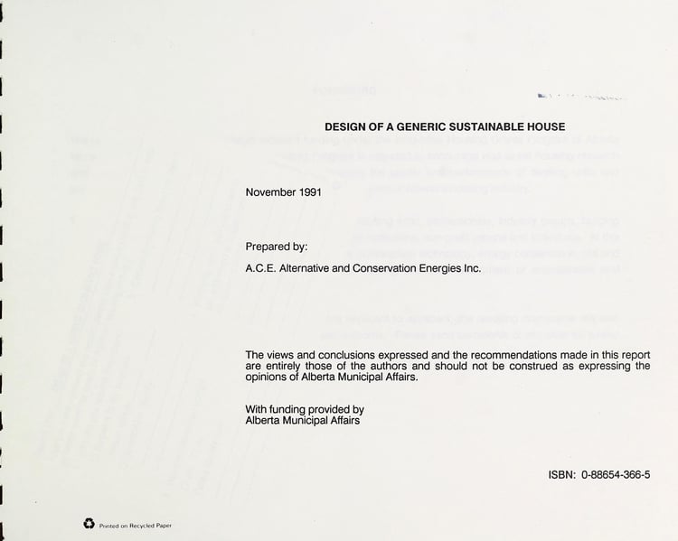 Design of a Generic Sustainable House