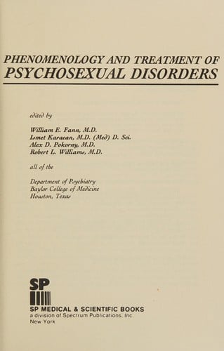Phenomonology and Treatment of Psychosexual Disorders