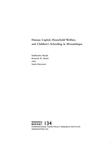Human Capital, Household Welfare, and Children's Schooling in Mozambique