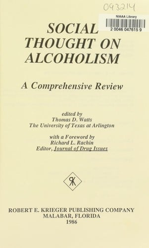 Social Thought on Alcoholism: A Comprehensive Review