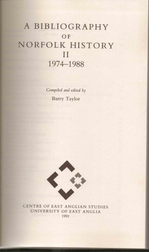 A Bibliography of Norfolk History, 1974-1988