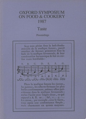 Taste Proceedings of the Oxford Symposium on Food and Cookery
