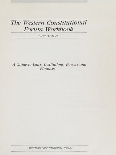 The Western Constitutional Forum workbook