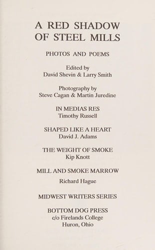A Red Shadow of Steel Mills (Midwest Writers Series)