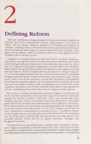 Not for the Short Winded: Congressional Reform 1961-1986