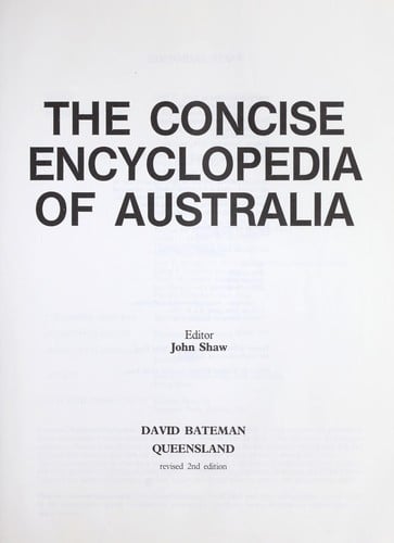 The Concise Encyclopedia of Australia