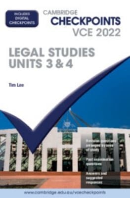 Cambridge Checkpoints VCE Legal Studies Units 3&4 2022 Digital Code