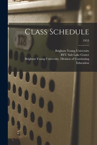 Class Schedule; 1953