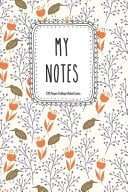 My Notes 120 Blank Lined Page Softcover Notes Journal, College Ruled Composition Notebook, 6x9 Blank Line Watercolor Llama Cactus Flower Design Cover Note Book