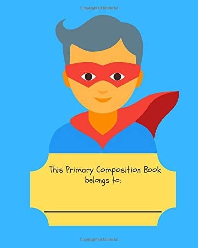 Primary Composition Notebook Handwriting Practice Paper for Boys K-2 Blue Soft Cover