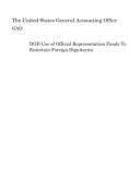 DOD Use of Official Representation Funds to Entertain Foreign Dignitaries