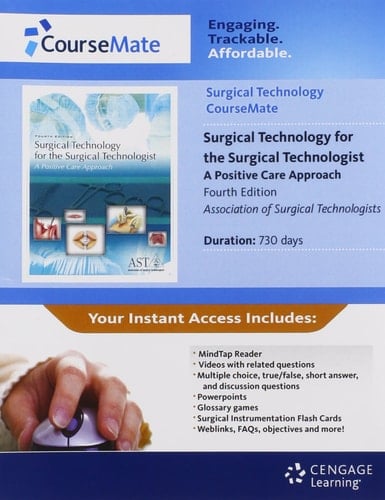 CourseMate 2-Year Printed Access Card for AST's Surgical Technology for the Surgical Technologist, 4th