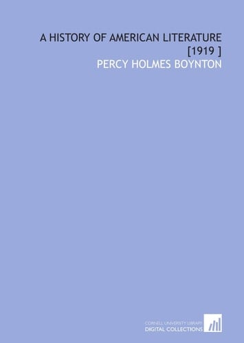 A History of American Literature [1919 ]