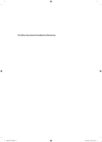 The Wiley International Handbook of Mentoring