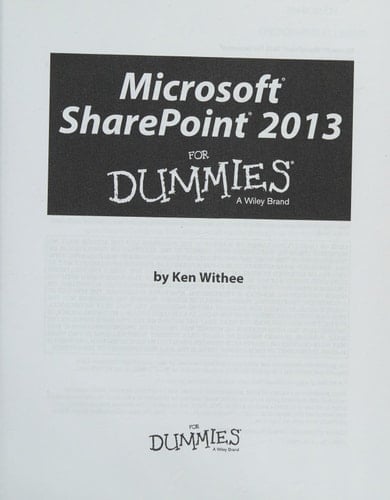 SharePoint 2013 For Dummies