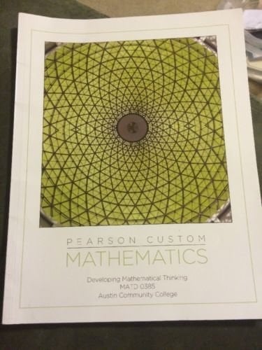 Pearson Custom Mathematics Developing Mathematical Thinking