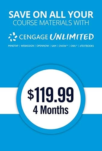 Cengage Unlimited eTextbook, 1 term (4 months) Printed Access Card
