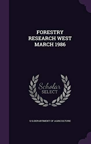 Forestry Research West March 1986