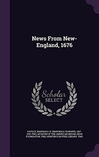 News From New-England, 1676