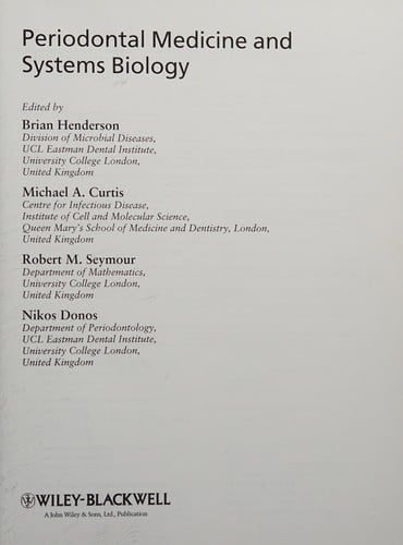 Periodontal medicine and systems biology