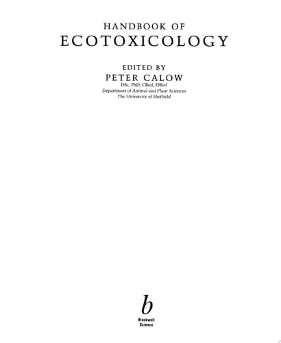 Handbook of Ecotoxicology