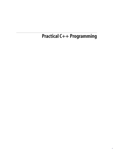 Practical C++ Programming