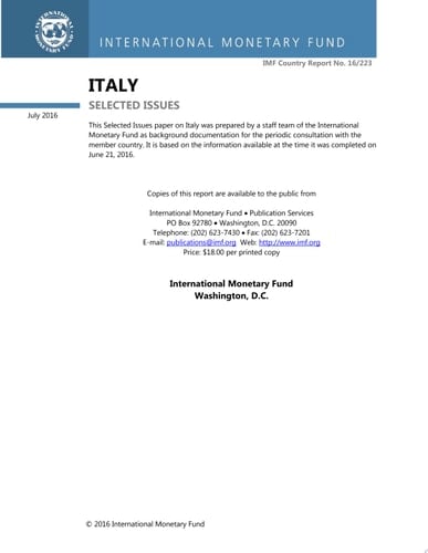 Italy Selected Issues