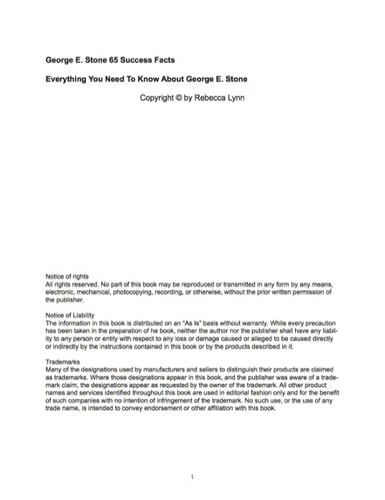 George E. Stone 65 Success Facts - Everything you need to know about George E. Stone