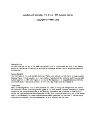 Updated And Upgraded The Shield - 174 Success Secrets