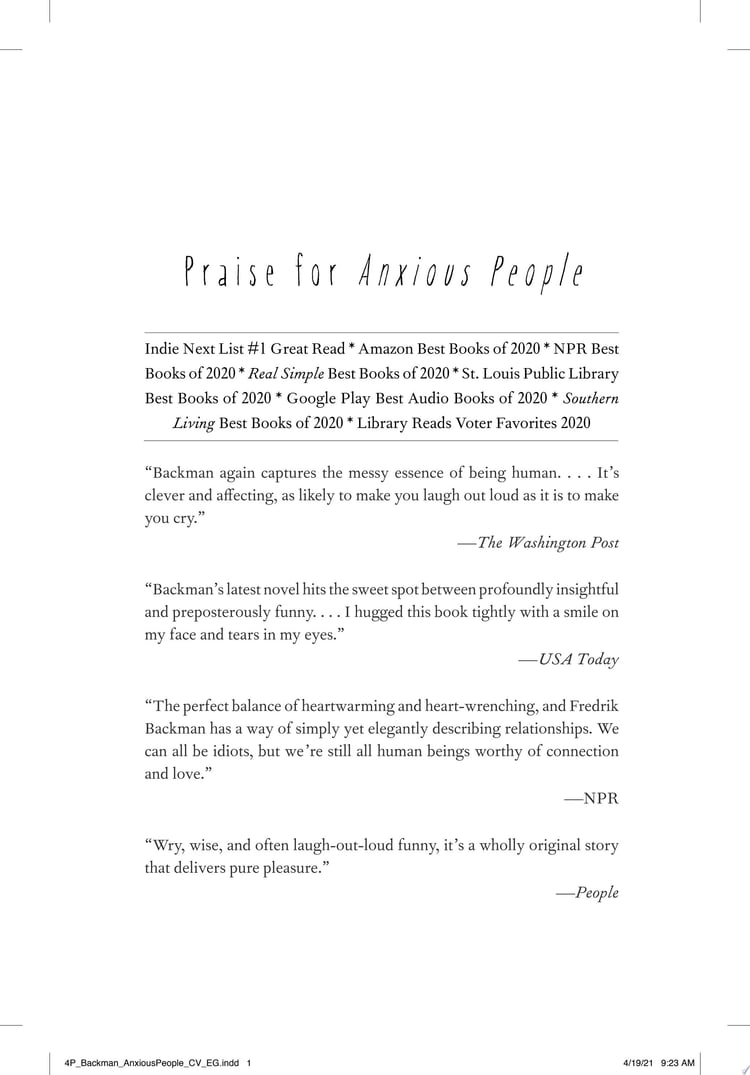 Anxious People A Novel