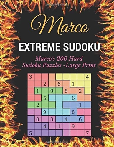 Extreme Sudoku Marco's 200 Hard Sudoku Puzzles - Large Print