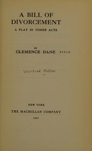 A Bill of Divorcement, a Play