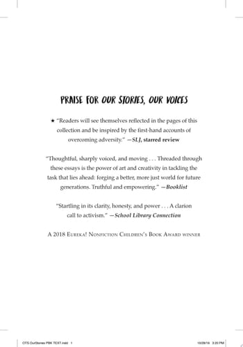 Our Stories, Our Voices 21 YA Authors Get Real About Injustice, Empowerment, and Growing Up Female in America