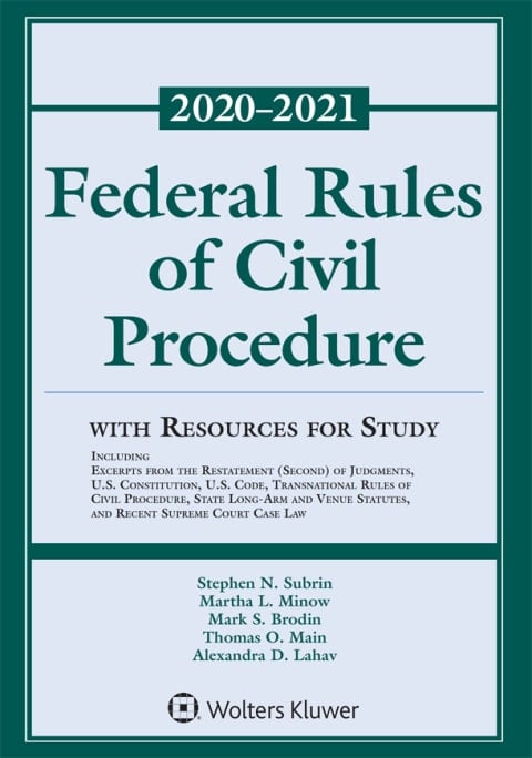 Federal Rules of Civil Procedure with Resources for Study: 2020-2021 Statutory Supplement (Supplements)