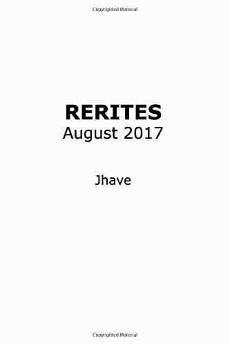 RERITES : August 2017