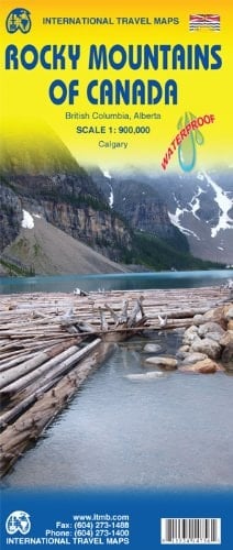 Rocky Mountains of Canada British Columbia, Alberta, Scale 1:900,000, Calgary
