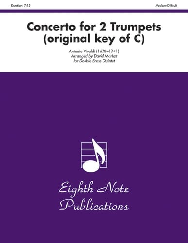 Concerto for 2 Trumpets (Original Key of C) Score & Parts