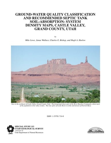Ground-water Quality Classification and Recommended Septic Tank Soil-absorption-system Density Maps, Castle Valley, Grand County, Utah