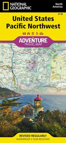 National Geographic Adventure Travel Map United States Pacific Northwest