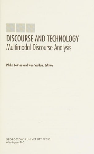 Discourse and Technology Multimodal Discourse Analysis