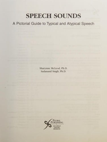 Speech sounds: a pictorial guide to typical and atypical speech
