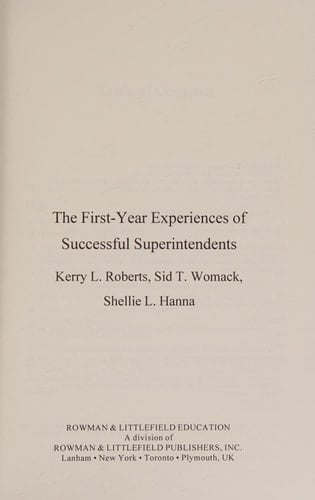 The First-Year Experiences of Successful Superintendents