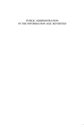 Public Administration in the Information Age Revisited