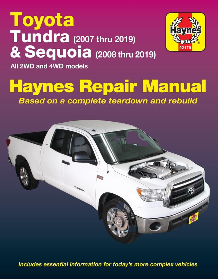 Toyota Tundra (2007 thru 2019) and Sequoia (2008 thru 2019) All 2WD and 4WD models