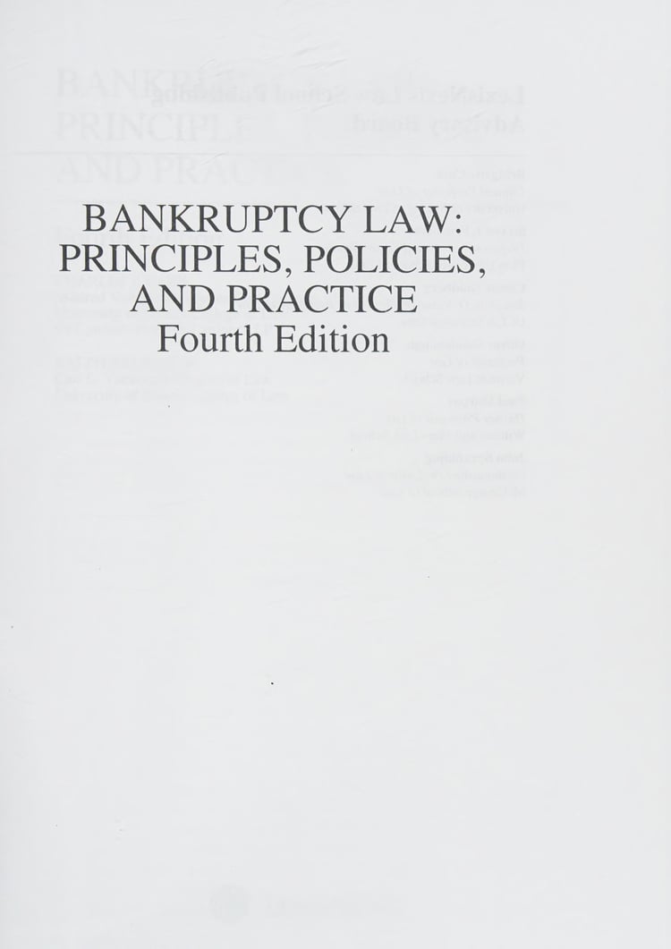 Bankruptcy Law: Principles, Policies, and Practice, 2015